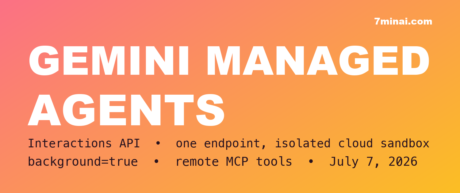 The Gemini API's managed agents run a tool-calling loop server-side inside a sandbox environment.
