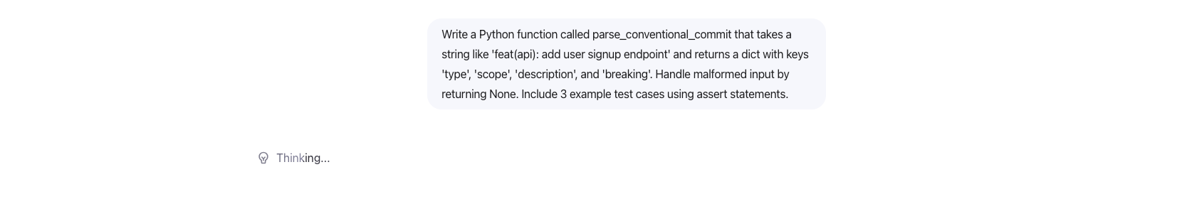 Qwen3.7-Max showing 'Thinking...' indicator after receiving a Python coding prompt